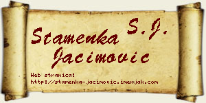 Stamenka Jaćimović vizit kartica